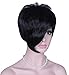 Deifor Women Fashionable Short Curly with Oblique Bangs Wigs for Cosplay Party Halloween Wig