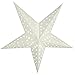 PaperLanternStore.com 24 Inch Solid White Cut-Out Paper Star Lantern, Hanging Decoration