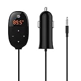 FM Transmitter, Doosl FM Transmitter Wireless Radio Car Kit with 3.5mm Audio Plug, Car Charger Adapter for iPhone, Samsung, HTC, MP3, MP4