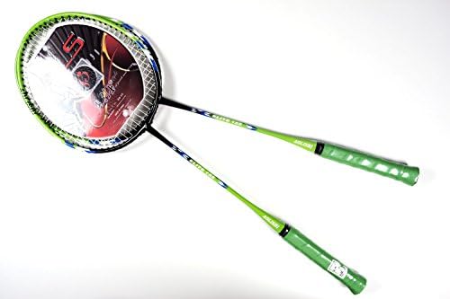 AOLISHI 2-Players Black&amp;Green Badminton Rackets Set with 1 Full Body Badminton Carrying Bag or Cover. (ALS155Pro)