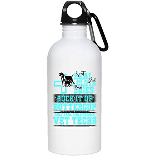 Real Girls Become Vet Techs 20 oz Stainless Steel Bottle,Coo