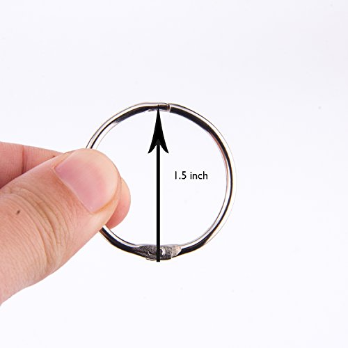 Kootiko 100 Pcs Loose Leaf Book Rings Assorted Sizes, Metal Binder Rings Keychain Key Ring Nickel Plated 1.2 inch 1.5 inch 1.8 inch 2 inch for Scrapbook Notebook Office Supplier School - Thumbnail 2