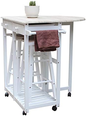 Outdoor dining cart with two stools, a tabletop, and bar setup, worth $135.88.