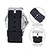 RANDONQuick Release Silicone Watch Bands Soft Rubber Watch Strap for Smart Watch,Pack of 2 (Black/Smoke Gray, 18)