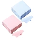 Pengxiaomei 100 Pack Jewelry Cleaning Cloth, Polishing Cloth for Sterling Silver Gold Platinum (Pink and Blue)