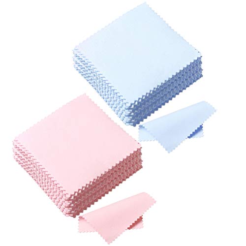 image for Pengxiaomei 100 Pack Jewelry Cleaning Cloth, Polishing Cloth for Sterl