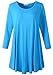 LARACE Women 3/4 Sleeve Tunic Top Loose Fit Flare T-Shirt(3X, DeepSkyBlue)