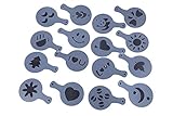 Coffee Stencil - Easy Cappuccino Art Barista Plastic Decorating Food Pastry Stencil - 16 Piece Set