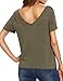 Haola Women's Summer Cross Front Tops Deep V Neck Casual Teen Girls Tees T Shirts S Army Green