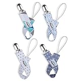 Baby Pacifier Clip for Boys, 4 Pack Stylish Pacifier Holder Clips, Unique Baby Boy Gift Set By Pashoshi