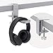Foldable Headphone Hook Holder, Aluminum Headset Stand Hanger Clamp Under Desk Space Save Mount with Foldable Arm, Universal Fit All Headphones, Silverthumb 2
