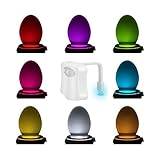 KINGSO LED Toilet Light Sensor Motion Activated Glow Toilet Bowl Light Up Sensing Toilet Seat Night light Inside Bathroom Washroom 8 Color