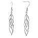 Stainless Steel Linear French Swirl Dangling Earrings, Interlocked Cascading Swirl Design, By Regetta Jewelry
