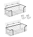KESOL Shower Caddy and Soap Dish with Hooks Shower Shelf Organizer, No Drilling Adhesive Wall Mounted Bathroom Shelf, Rustproof SUS304 Stainless Steel (2 Pack), Silver