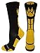 MadSportsStuff Wild Paws Crew Socks (Black/Gold, Medium)