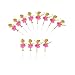 GenericJINCHENG AMZTM Gold Glitter Ballerina Dancing Girl Cupcake Toppers, Wedding Bridal Shower Birthday Party Decoration Cake Topper 12PCS (Dancing Girl)