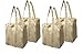 Earthwise Cotton Canvas Reusable Shopping Grocery Bag Tote Biodegradable (4 Pack) (Natural)