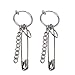 Milue 1Pair Safety Pin Shape Geometry Long Chain Tassel BTS Irregular Earring G-Dragon (B)