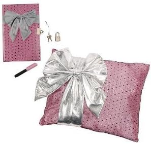 Moxie Teenz Secrets 'N' Dreams Bow Pillow Set - Diary with Lock &amp; Key and Pillow with Secret Storage Compartment in Pillow