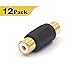 VCE 12-Pack Gold Plated RCA Female to RCA Female Coupler primary