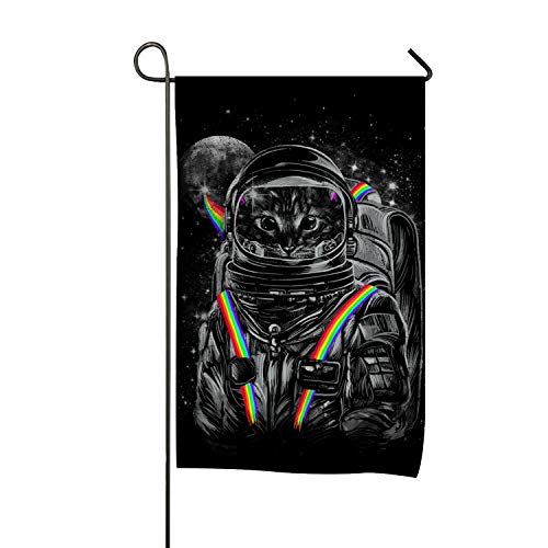 Christopher Macadam Seasonal Garden Flag Double-Sided, Polyester, Assortment Yard Flag to Bright Up Your Days of All Seasons {å°ºå¯¸}-Space Cat