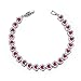 QIANSE “Love in Paris” Corundum Copper Tennis Bracelet with Extender, gifts for her, women heart jewelry (Hot Pink)