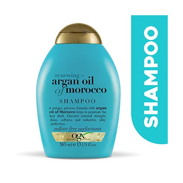 OGX Argan Oil of Morocco Sulfate Free Shampoo for Dry Hair, 385ml (Pack of 1)