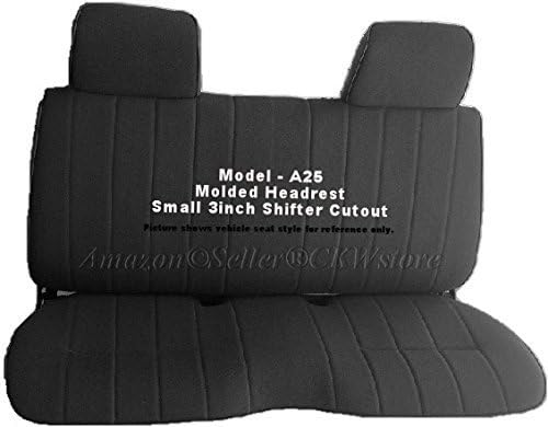 A25 Toyota Pickup 1990 - 1995 Front Solid Bench Premium 10mm Thick Seat Covers Molded Headrest Small Notched Cushion Custom Made for Exact Fit (Black)