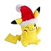 TOMY Pokémon Small Plush, Pikachu with Santa Hat Plush