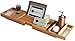 FAONIE Home and Spa Bamboo Bathtub Caddy and Tray Expandable Non-Slip Wooden Bath Tray Securely Holds Drinks, Book/Tablet, Accessories, Phone