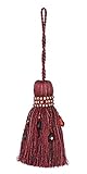 India House Key Tassel, 4.5-Inch, Milano, Burgundy Mix