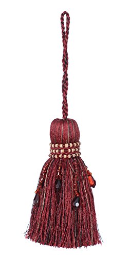 India House Key Tassel, 4.5-Inch, Milano, Burgundy Mix