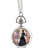 Shagwear Woman's Necklace Long Retro Vintage Small Steampunk Bow Hanger Lady Pocket Watch Pendant