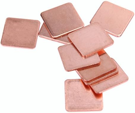 Broadroot 10pcs Heatsink Copper Shim Thermal Pads for Laptop 15mmx15mm 1.0mm