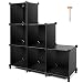 TomCare Cube Storage 6-Cube Closet Organizer Storage Shelves Cubes Organizer DIY Plastic Closet Cabinet Modular Book Shelf Organizing Storage Shelving for Bedroom Living Room Office, Black primary