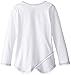 adidas Little Girls' Long Sleeve Girly Tee Shirt, Cotton White, 5