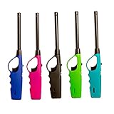 Elite Brands USA Long Reach Adjustable Flame Multi Purpose Utility Lighters, Ideal for Gas Stove Grilling Barbecues Fireplace Candle, Butane Lighters, Value Pack of 5