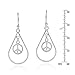 AeraVida Spirit Teardrop Peace Sign Symbol Sterling Silver .925 Dangle Earrings | Peace and Love Earrings for Women | Hippie Earrings