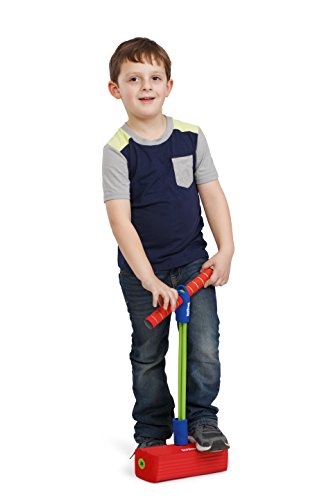 Foam Pogo Stick Jumper for Kids by New Bounce|100% Safe, Bouncy Toy for Toddlers|Fun Foam Hopper for Children|Squeaks with Each Hop|Great Gift for Girls and Boys (Red)
