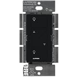 Lutron Caseta Smart Home Dimmer Switch, Works with Alexa, Apple HomeKit, and the Google Assistant | for LED Light Bulbs, Incandescent Bulbs and Halogen Bulbs | PD-6WCL-BL | Black