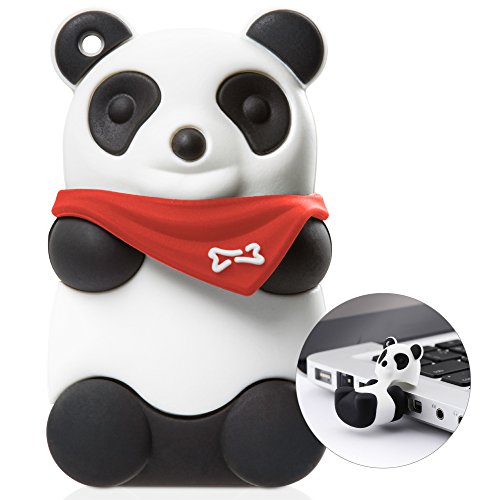 Novelty Cute Animal 16GB USB Flash Drive, Bone Collection Cartoon Character Memory Stick Thumb Drive Adorable Cool Design for School Students Kids Children Gifts, Retail Packaging - Fatda Panda