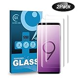 QIANXIANG Screen Protector,[9H Hardness] [Anti-Fingerprint] [Bubble Free] 3D Tempered Glass Protector Compatible Samsung Galaxy S9 - [2 Pack]