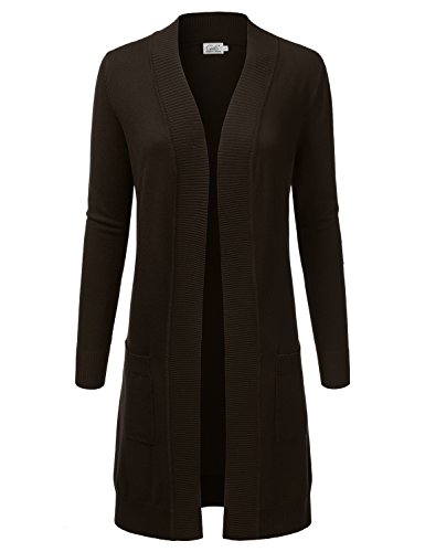 Jj perfection womens light weight long sleeve open fron…