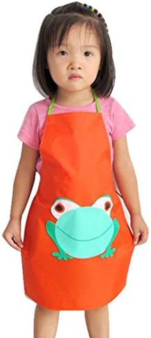 Copercn® 1PC Kids Children Waterproof Frog Print Apron Paint Eat Drink Outerwear (Orange)