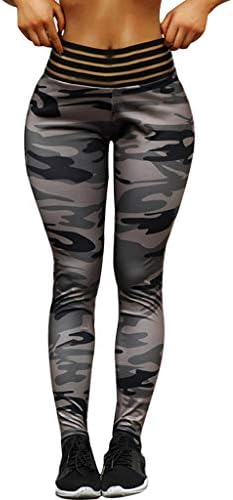 RUIVE Women Yoga Jegging Workout Camouflage Leggings Fitness Elastic Sports Gym Running High Waist Mesh Pants