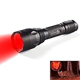 UltraFire Red Light Flashlight Red LED Hunting Flashlight 256 yards 630 nm Wavelength Red Hunting Light Single Mode Red Light Torch For Hunting & Detector H-R3