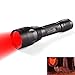 UltraFire Red Light Flashlight Red LED Hunting Flashlight 256 yards 630 nm Wavelength Red Hunting Light Single Mode Red Light Torch For Hunting & Detector H-R3