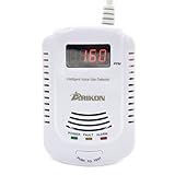 ARIKON Plug-in Gas Alarm Detector with Talking Alarm, Digital Display and 9V Battery Back Up