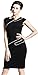 HOMEYEE Women's Voguish Colorblock Wear to Work Pencil Dress B231 (8, Black)