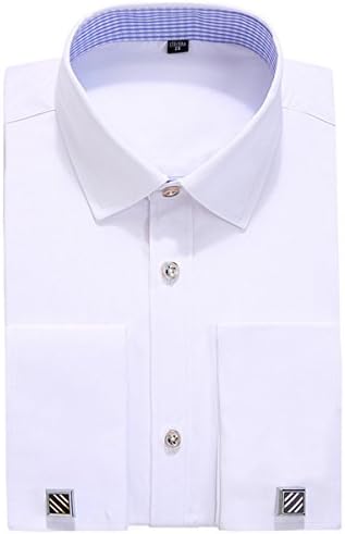DRESSERVICE French Cuff Long Sleeves Fit Dress Shirts (Cufflink Included) (15.5โ Neck-32"/33" Sleeve, FS20 White)